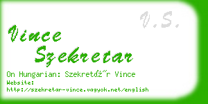 vince szekretar business card